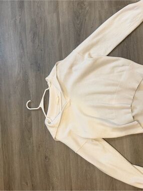Nia Los Angeles white oversized V neck sweater (originally 68)